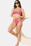 PrettyCat Mid Rise Sexy Lace Bikini Panty  - Pink — thumbnail 4