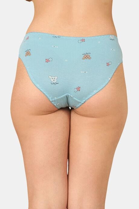 PrettyCat Mid Rise Sexy Printed Bikini Panty  - Blue — image 2