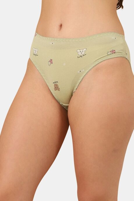 PrettyCat Mid Rise Sexy Printed Bikini Panty  - Green — image 3