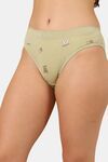 PrettyCat Mid Rise Sexy Printed Bikini Panty  - Green — thumbnail 3