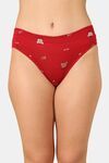 PrettyCat Mid Rise Sexy Printed Bikini Panty  - Maroon — thumbnail 1
