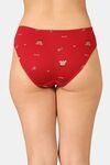 PrettyCat Mid Rise Sexy Printed Bikini Panty  - Maroon — thumbnail 2