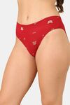 PrettyCat Mid Rise Sexy Printed Bikini Panty  - Maroon — thumbnail 3