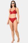 PrettyCat Mid Rise Sexy Printed Bikini Panty  - Maroon — thumbnail 4