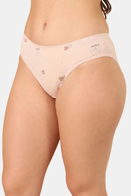 PrettyCat Mid Rise Sexy Printed Bikini Panty  - Pink — image 3