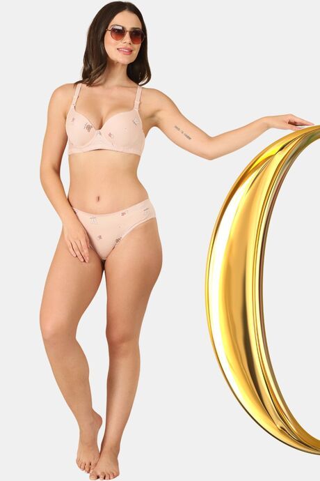 PrettyCat Mid Rise Sexy Printed Bikini Panty  - Pink — image 4