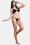PrettyCat Self-Design Lace G-String Bikini Panty  - Black — thumbnail 4