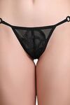 PrettyCat Self-Design Lace G-String Bikini Panty  - Black — thumbnail 5