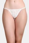PrettyCat Self-Design Lace G-String Bikini Panty  - White — thumbnail 1