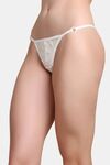 PrettyCat Self-Design Lace G-String Bikini Panty  - White — thumbnail 3