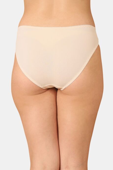 PrettyCat Mid Rise Sexy Lace Bikini Panty  - Beige — image 2