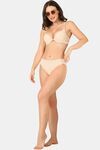 PrettyCat Mid Rise Sexy Lace Bikini Panty  - Beige — thumbnail 4