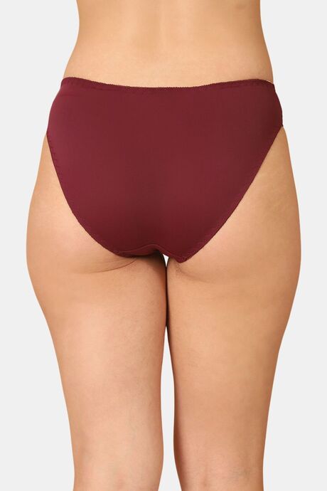 PrettyCat Mid Rise Sexy Lace Bikini Panty  - Wine — image 2