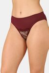 PrettyCat Mid Rise Sexy Lace Bikini Panty  - Wine — thumbnail 3