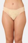 PrettyCat Mid Rise Sexy Lace Bikini Panty  - Beige — thumbnail 1