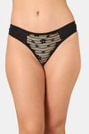 PrettyCat Mid Rise Sexy Lace Bikini Panty  - Black — thumbnail 1
