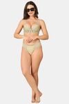 PrettyCat Mid Rise Sexy Lace Bikini Panty  - Green — thumbnail 4