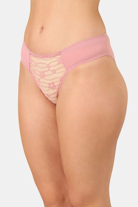 PrettyCat Mid Rise Sexy Lace Bikini Panty  - Pink — image 3