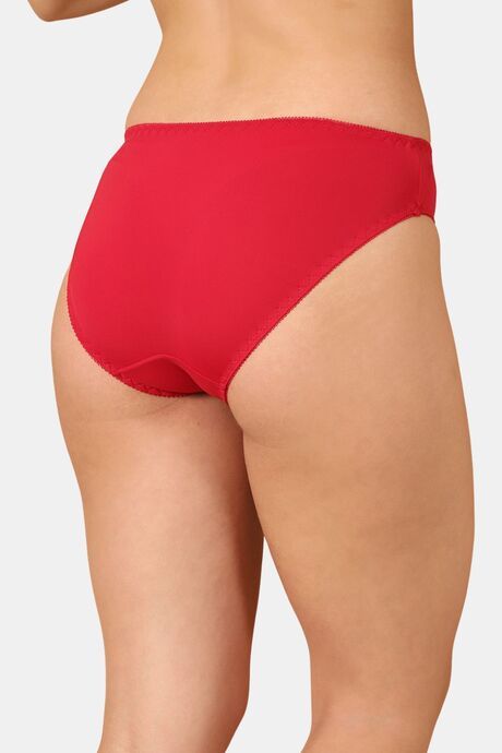 PrettyCat Mid Rise Sexy Lace Bikini Panty  - Red — image 2