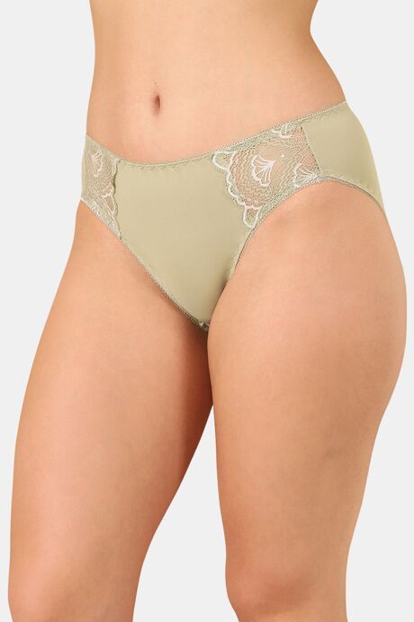 PrettyCat Mid Rise Sexy Lace Bikini Panty  - Green — image 3