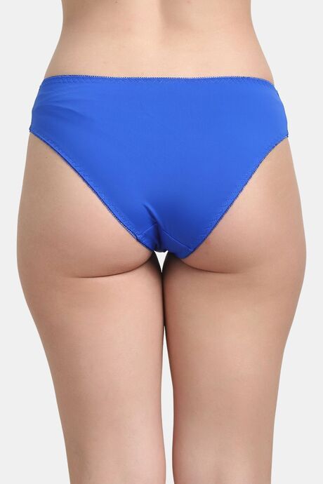 PrettyCat Women’s Mid Rise Colorblock Bikini Panty - Blue — image 2