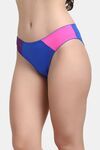 PrettyCat Women’s Mid Rise Colorblock Bikini Panty - Blue — thumbnail 3