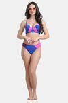PrettyCat Women’s Mid Rise Colorblock Bikini Panty - Blue — thumbnail 4