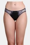 PrettyCat Self-Design Low Rise Lace Bikini Panty  - Black — thumbnail 1