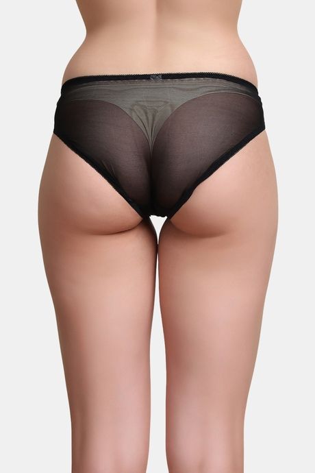 PrettyCat Self-Design Low Rise Lace Bikini Panty  - Black — image 2