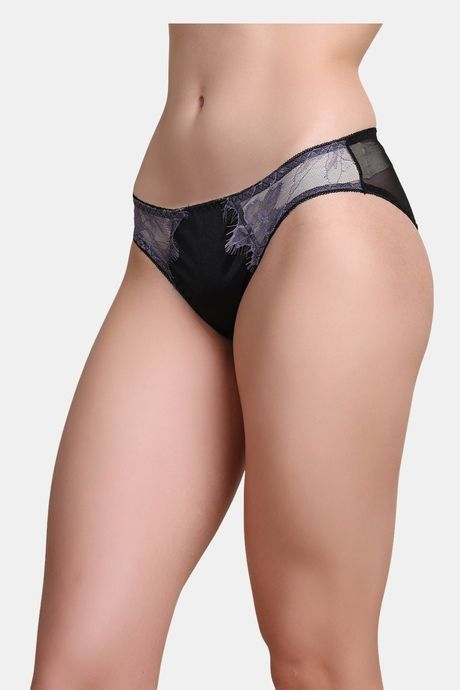 PrettyCat Self-Design Low Rise Lace Bikini Panty  - Black — image 3