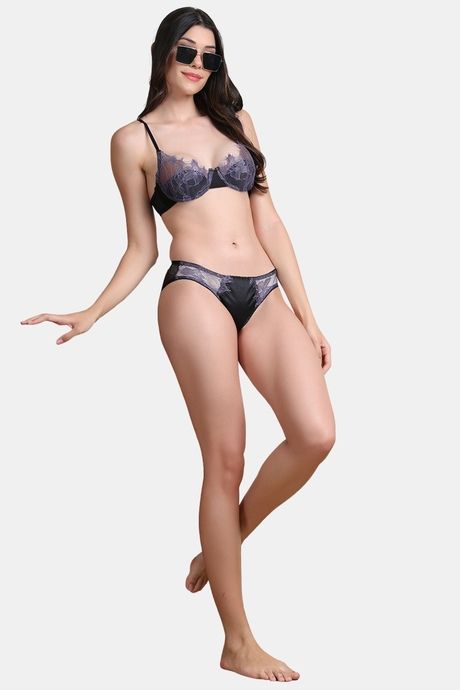 PrettyCat Self-Design Low Rise Lace Bikini Panty  - Black — image 5