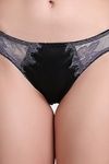PrettyCat Self-Design Low Rise Lace Bikini Panty  - Black — thumbnail 6