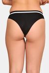 PrettyCat Mid Rise Sexy Stripped Panty  - Black — thumbnail 2