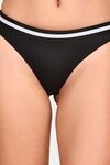 PrettyCat Mid Rise Sexy Stripped Panty  - Black — thumbnail 5