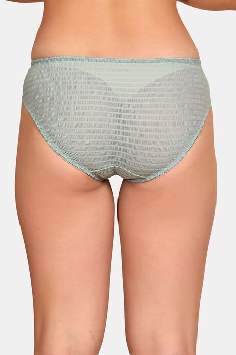 PrettyCat Mid Rise Sexy Stripped Panty  - Green — image 2