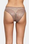PrettyCat Sheer Mesh Mid-Rise Panty With Abstract Print - Brown — thumbnail 2