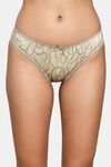 PrettyCat Sheer Mesh Mid-Rise Panty With Abstract Print - Green — thumbnail 1