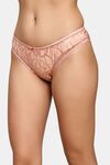 PrettyCat Sheer Mesh Mid-Rise Panty With Abstract Print - Peach — thumbnail 3