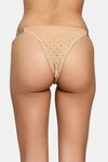 PrettyCat Chic Low Rise Bikini Panty with Rhinestone Strap Detail - Beige — thumbnail 2