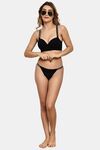 PrettyCat Chic Low Rise Bikini Panty with Rhinestone Strap Detail - Black — thumbnail 4