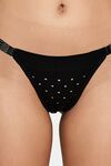 PrettyCat Chic Low Rise Bikini Panty with Rhinestone Strap Detail - Black — thumbnail 5
