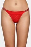 PrettyCat Chic Low Rise Bikini Panty with Rhinestone Strap Detail - Red — thumbnail 1