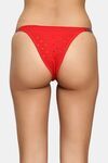 PrettyCat Chic Low Rise Bikini Panty with Rhinestone Strap Detail - Red — thumbnail 2