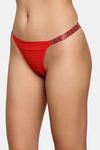 PrettyCat Chic Low Rise Bikini Panty with Rhinestone Strap Detail - Red — thumbnail 3