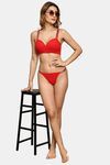 PrettyCat Chic Low Rise Bikini Panty with Rhinestone Strap Detail - Red — thumbnail 4