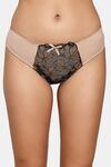 PrettyCat Romantic Floral Mesh Panel Panty  - Beige — thumbnail 2