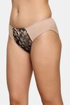 PrettyCat Romantic Floral Mesh Panel Panty  - Beige — thumbnail 3