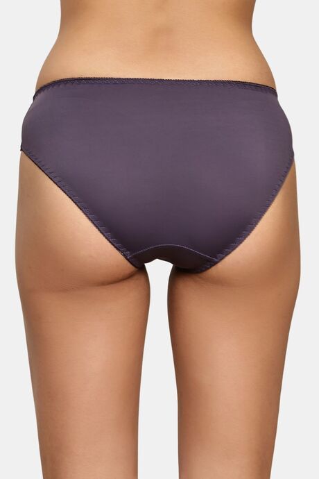 PrettyCat Romantic Floral Mesh Panel Panty  - Grey — image 2