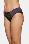 PrettyCat Romantic Floral Mesh Panel Panty  - Grey — thumbnail 3