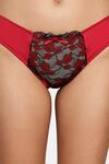 PrettyCat Romantic Floral Mesh Panel Panty  - Red — thumbnail 5